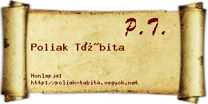 Poliak Tábita névjegykártya